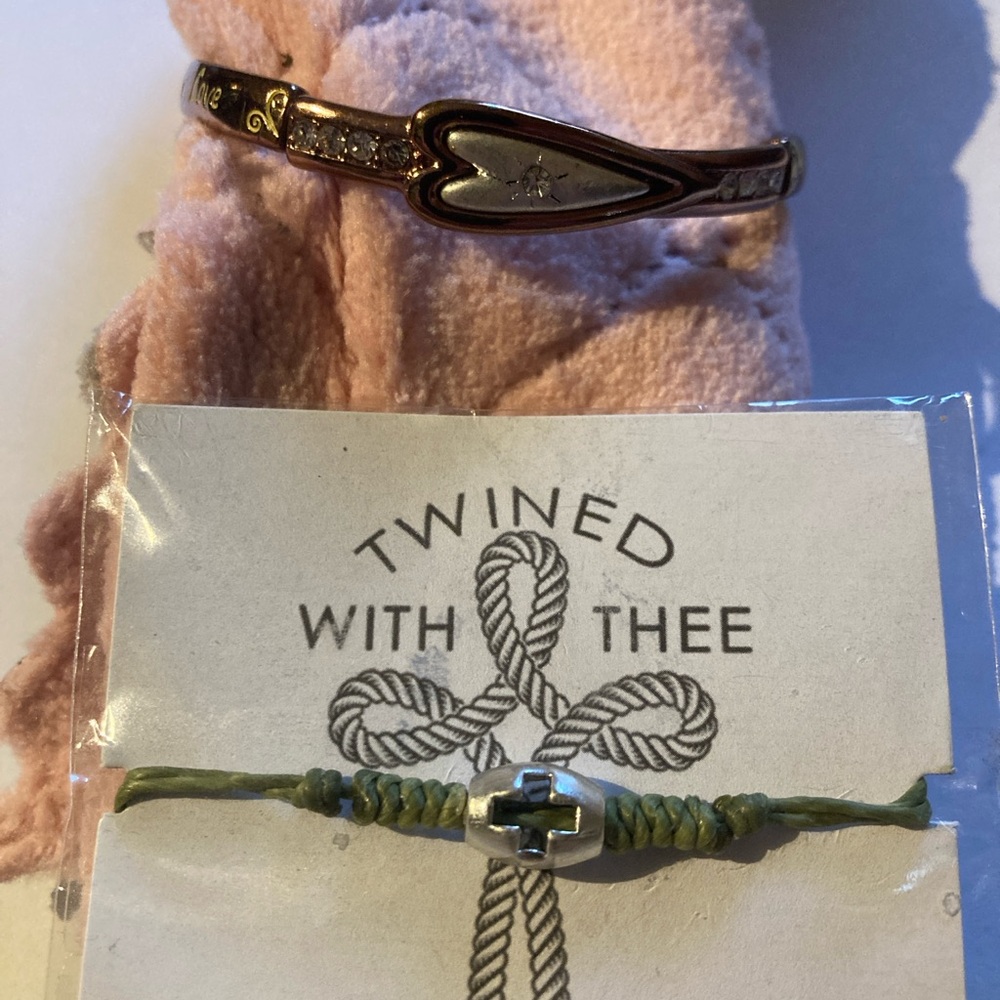 Copper Bracelet hope, faith, love